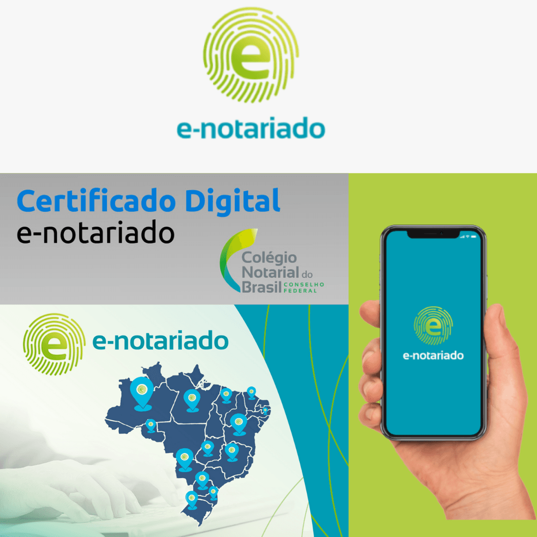 Capa do carrossel sobre e-Notariado.
