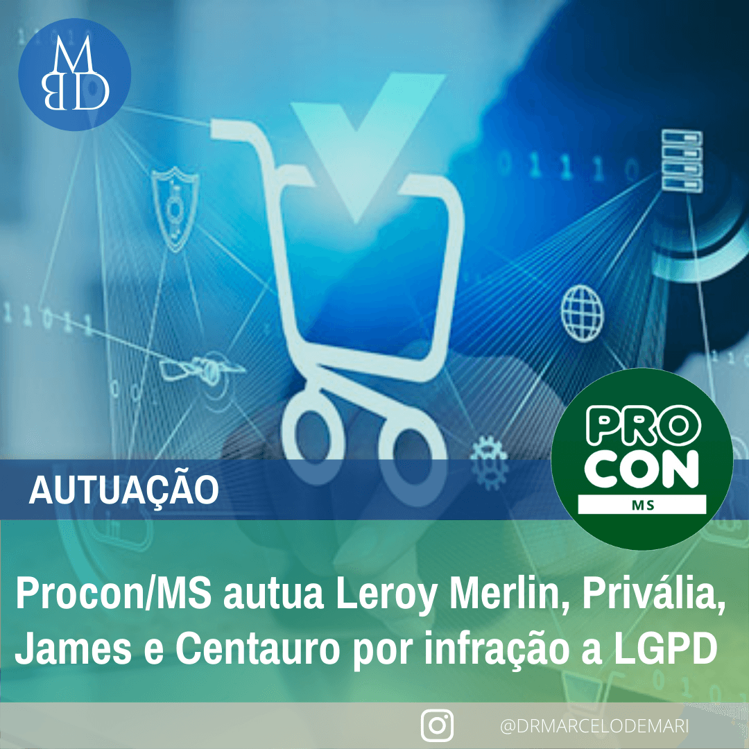 Capa do carrossel sobre Procon-MS e LGPD.
