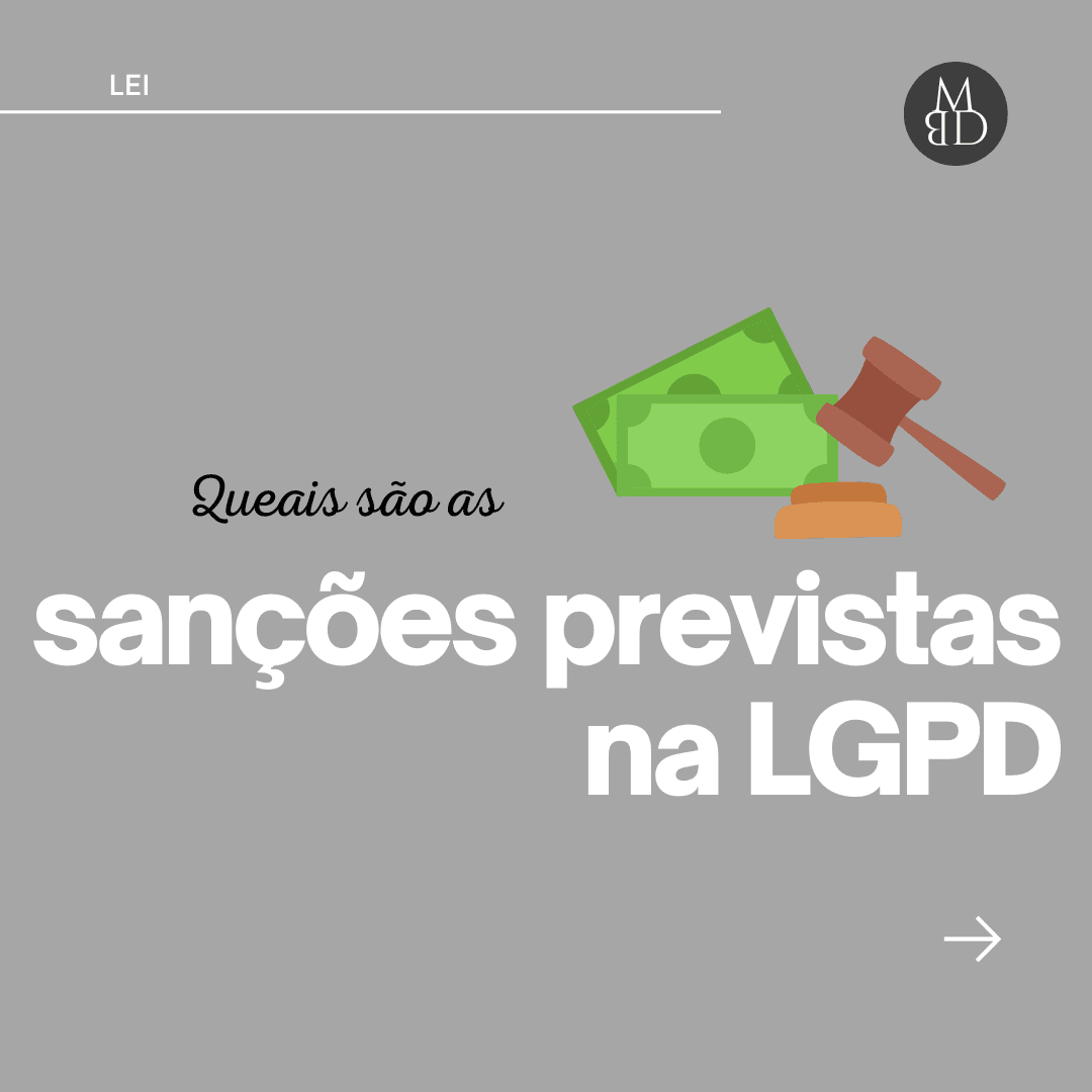 Capa do carrossel sobre sanções previstas na LGPD.